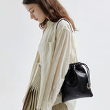 LUZIN MINI sheepskin shoulder bag / Matte Black