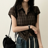 Motsu Check Side String Short Sleeve Shirt