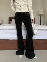 Pilot Line Yellow Stitch Low-rise Bootcut Pants