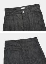 Overfit Maxi-legnth Pintuck Wide Raw Denim Pants