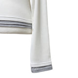 (3color) Snap Layered Ribbed Crop Hoodie