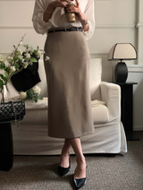Lavin H-line Slit Long Skirt / 4 colors