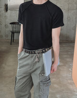 Layden Ribbed Cut-out Short Sleeve T-shirt