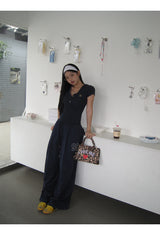 Number Navy Casual Banding Pants