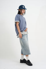 セミクロップドデイリーTシャツ
