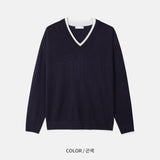 カラーリングMER Vネックニット 4COLOR