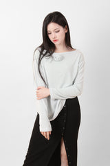 ルーズフィットコサージュニット MInt