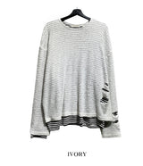 Zite Layered Stripe Damage Knit