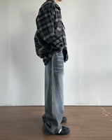 Gray Washing Denim Pants