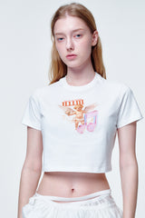 クロップTシャツ エンジェルウィズダブルノート