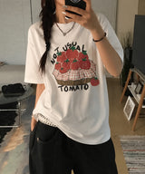 トマトバスケットオーバーフィットTシャツ - 4COLOR