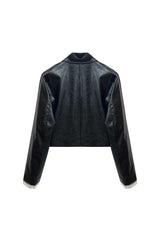 MOLLY LEATHER CROP JACKET / BLACK