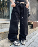 ダブルカーペンターステッチデニムパンツ