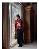 3D Embroidery Ribbon Fleece Deco Knit Sweater