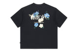 バックポイントブルーフラワーtシャツ