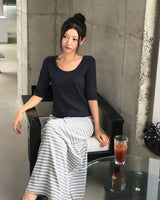[MADE/6colors] WANT MILLED COTTON FOUR-SLEEVE T-SHIRT