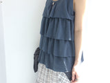 Tear Shirring Sleeveless Top