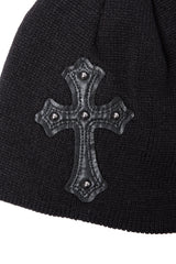 cross beanie (black)