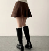 Kiro corduroy pleats mini skirt