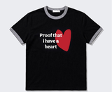 エッセンシャルスタンダード半袖リンガーTシャツ レッドハートブラック