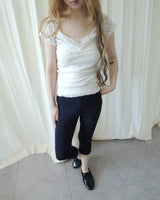 GARDEN LACE CAP SLEEVE T-SHIRT