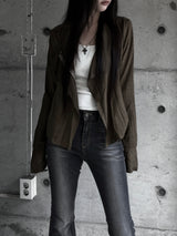 suede drape rider jacket (2color)