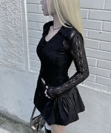 Floral Lace Shirt (2colors)