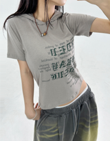 ROLL HOOD CROP SHORT SLEEVE T🖤🤍💚 - 3 COLORS
