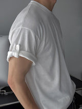 [A-T9989] オールデイロールアップ半袖Tシャツ (3色)