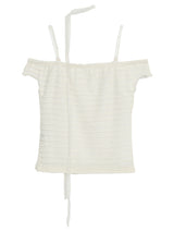 Star frill lace off-shoulder tee