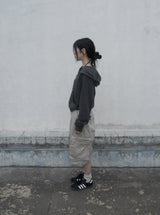 waffle hood zip-up