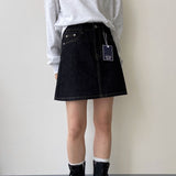 Tint black blue denim  [Skirt only]