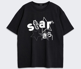 オーバーフィット クルーネック キラ スター ショートスリーブ Tシャツ ブラック