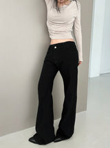 Slim fit low semi-boot pants