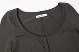 ベーシックオープンTシャツ - チャコール