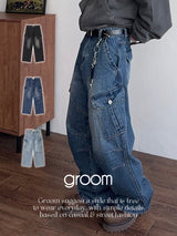 Glide Wide Cargo Denim (3color) (No.1007)