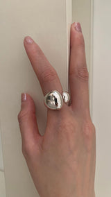 Silver ball shape open ring