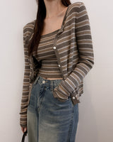 Gerun cardigan & sleeveless set