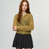 Mohair Round Neck Knit Cardigan_2Color
