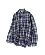 87-STAN080 Neutral Farm OverFit Pocket Long-Sleeved Check Shirt
