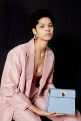 LUVEL shoulder mini leather bag / Pastel Blue