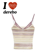 Purple Lace Stripe Sleeveless T-shirt 2