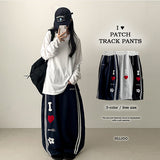 I Patch Track Balloon Wide Pants