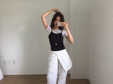 Unbalanced Tie T-Shirt (4color)