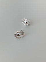 ツイード シルバー ピアス
