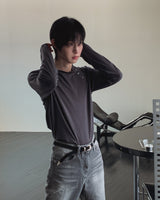 Trav Diagonal Henley Neck Long Sleeve T-shirt