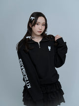 【葉月紗蘭】ハーフジップスウェット - ホワイト