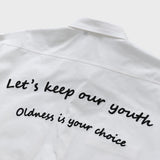 Let’s Keep Our Youth White Work Short-Sleeved Shirt [Unisex]