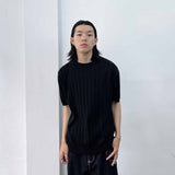 レトロピンストライプドロッペードシャツ