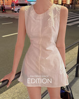 Linbe back open mini-dress